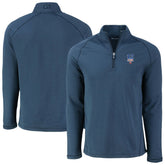 New York Mets Cutter & Buck Peshastin Eco Fleece Recycled Raglan Quarter-Zip Top - Heather Navy Tops