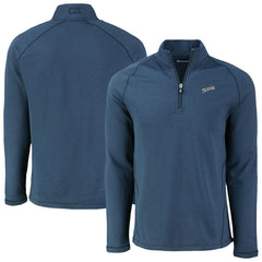 San Diego Padres Cutter & Buck Peshastin Eco Fleece Recycled Raglan Quarter-Zip Top - Heather Navy Tops