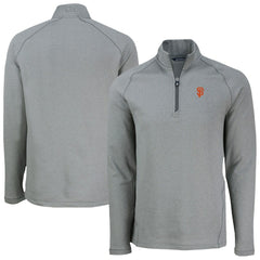San Francisco Giants Cutter & Buck Peshastin Eco Fleece Recycled Raglan Quarter-Zip Top - Heather Gray Tops