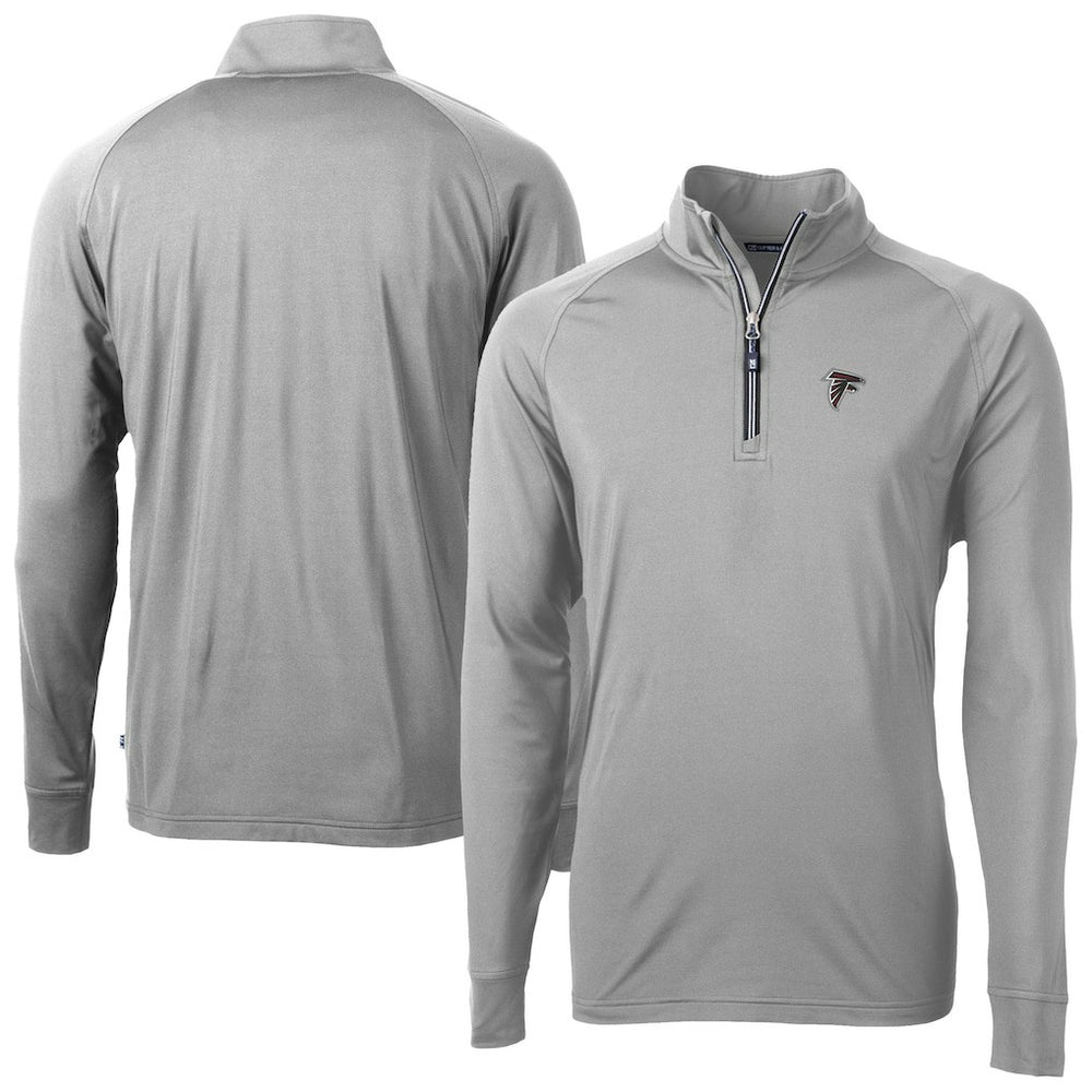 Atlanta Falcons Cutter & Buck Adapt Eco DryTec Raglan Quarter-Zip Jacket - Gray Jackets