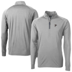 Atlanta Falcons Cutter & Buck Adapt Eco DryTec Raglan Quarter-Zip Jacket - Gray Jackets