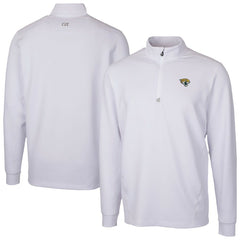 Jacksonville Jaguars Cutter & Buck Traverse Stretch Quarter-Zip Top - White Tops