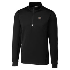Cincinnati Bengals Cutter & Buck Traverse Stretch Quarter-Zip Top - Black Tops