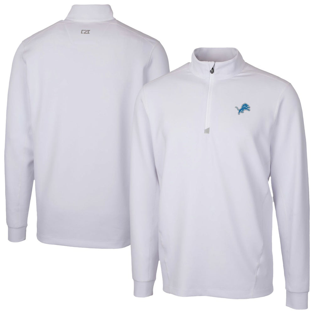 Detroit Lions Cutter & Buck Traverse Stretch Quarter-Zip Top - White Tops