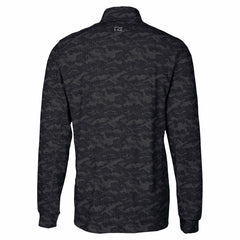 Detroit Lions Cutter & Buck Traverse Camo Print Stretch Quarter-Zip Top - Black Tops