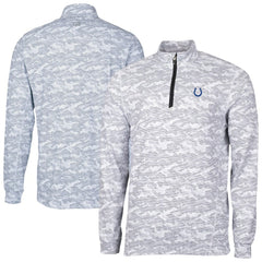 Indianapolis Colts Cutter & Buck Traverse Camo Print Stretch Quarter-Zip Top - Charcoal Tops
