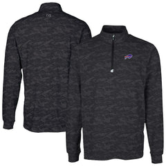 Buffalo Bills Cutter & Buck Traverse Camo Print Stretch Quarter-Zip Top - Black Tops