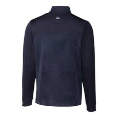 New York Giants Cutter & Buck Traverse Stripe Stretch DryTec Quarter-Zip Top - Navy Tops