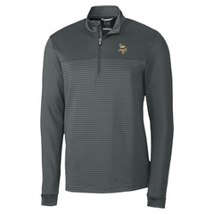 Minnesota Vikings Cutter & Buck Traverse Stripe Stretch DryTec Quarter-Zip Top - Gray Tops