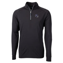 Minnesota Vikings Cutter & Buck Big & Tall Adapt Eco DryTec Raglan Quarter-Zip Jacket - Black Jackets