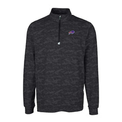 Buffalo Bills Cutter & Buck Big & Tall Traverse Eco Camo Tri-Blend DryTec Quarter-Zip Jacket - Black Jackets