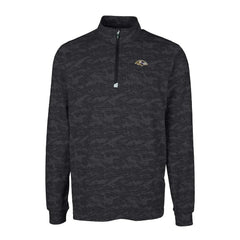 Baltimore Ravens Cutter & Buck Big & Tall Traverse Eco Camo Tri-Blend DryTec Quarter-Zip Jacket - Black Jackets