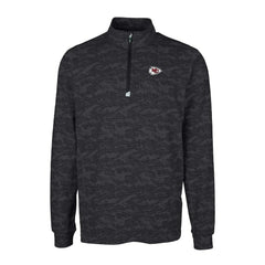 Kansas City Chiefs Cutter & Buck Big & Tall Traverse Eco Camo Tri-Blend DryTec Quarter-Zip Jacket - Black Jackets