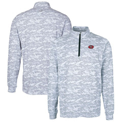 San Francisco 49ers Cutter & Buck Big & Tall Traverse Eco Camo Tri-Blend DryTec Quarter-Zip Jacket - Charcoal Jackets