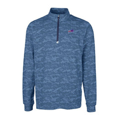 Buffalo Bills Cutter & Buck Big & Tall Traverse Eco Camo Tri-Blend DryTec Quarter-Zip Jacket - Navy Jackets