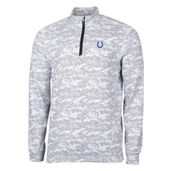 Indianapolis Colts Cutter & Buck Big & Tall Traverse Eco Camo Tri-Blend DryTec Quarter-Zip Jacket - Charcoal Jackets