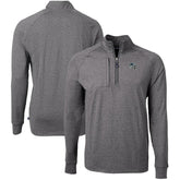 Carolina Panthers Cutter & Buck Big & Tall Adapt Eco Raglan Quarter-Zip Jacket - Heather Black Jackets