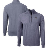 Denver Broncos Cutter & Buck Big & Tall Adapt Eco Raglan Quarter-Zip Jacket - Heather Navy Jackets