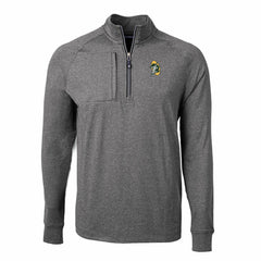 Green Bay Packers Cutter & Buck Big & Tall Adapt Eco Raglan Quarter-Zip Jacket - Heather Black Jackets