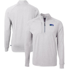 Seattle Seahawks Cutter & Buck Big & Tall Adapt Eco Raglan Quarter-Zip Jacket - Heather Gray Jackets