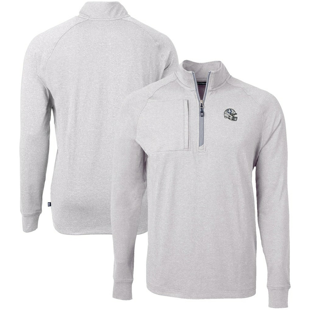 Indianapolis Colts Cutter & Buck Big & Tall Adapt Eco Raglan Quarter-Zip Jacket - Heather Gray Jackets