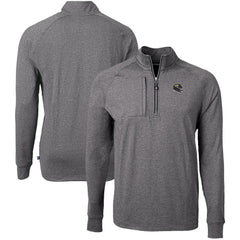 Jacksonville Jaguars Cutter & Buck Big & Tall Adapt Eco Raglan Quarter-Zip Jacket - Heather Black Jackets
