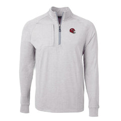 Kansas City Chiefs Cutter & Buck Big & Tall Adapt Eco Raglan Quarter-Zip Jacket - Heather Gray Jackets