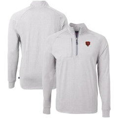 Chicago Bears Cutter & Buck Big & Tall Adapt Eco Raglan Quarter-Zip Jacket - Heather Gray Jackets