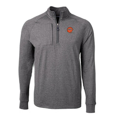 Cincinnati Bengals Cutter & Buck Big & Tall Adapt Eco Raglan Quarter-Zip Jacket - Heather Black Jackets