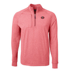 San Francisco 49ers Cutter & Buck Big & Tall Adapt Eco Raglan Quarter-Zip Jacket - Heather Scarlet Jackets