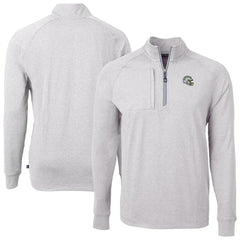 Los Angeles Chargers Cutter & Buck Big & Tall Adapt Eco Raglan Quarter-Zip Jacket - Heather Gray Jackets