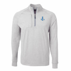 Detroit Lions Cutter & Buck Big & Tall Adapt Eco Raglan Quarter-Zip Jacket - Heather Gray Jackets