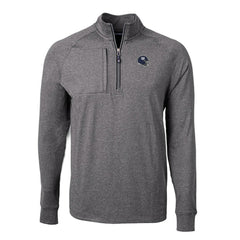 New York Giants Cutter & Buck Big & Tall Adapt Eco Raglan Quarter-Zip Jacket - Heather Black Jackets