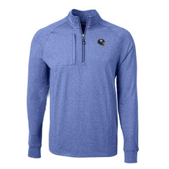 New York Giants Cutter & Buck Big & Tall Adapt Eco Raglan Quarter-Zip Jacket - Heather Royal Jackets