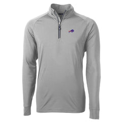 Buffalo Bills Cutter & Buck Big & Tall Adapt Eco DryTec Raglan Quarter-Zip Jacket - Gray Jackets