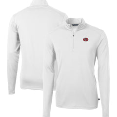 San Francisco 49ers Cutter & Buck Big & Tall Virtue Eco Pique Quarter-Zip Jacket - White Jackets