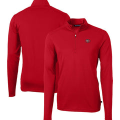 San Francisco 49ers Cutter & Buck Big & Tall Virtue Eco Pique Quarter-Zip Jacket - Scarlet Jackets