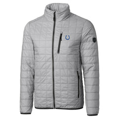 Indianapolis Colts Cutter & Buck Big & Tall Rainier PrimaLoft Eco Insulated Full-Zip Hoodie Puffer Jacket - Gray Hoodies