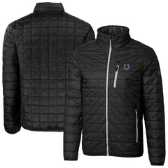Indianapolis Colts Cutter & Buck Big & Tall Rainier PrimaLoft Eco Insulated Full-Zip Hoodie Puffer Jacket - Black Hoodies