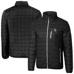 Minnesota Vikings Cutter & Buck Big & Tall Rainier PrimaLoft Eco Insulated Full-Zip Hoodie Puffer Jacket - Black Hoodies