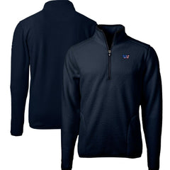 Washington Commanders Cutter & Buck Big & Tall Cascade Eco Fleece Quarter-Zip Jacket - Navy Jackets