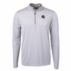 Denver Broncos Cutter & Buck Big & Tall Virtue Eco Pique Micro Stripe Tri-Blend Quarter-Zip Jacket - Gray Jackets