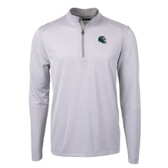 Philadelphia Eagles Cutter & Buck Big & Tall Virtue Eco Pique Micro Stripe Tri-Blend Quarter-Zip Jacket - Gray Jackets