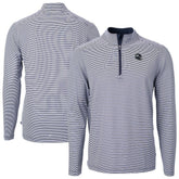 Seattle Seahawks Cutter & Buck Big & Tall Virtue Eco Pique Micro Stripe Tri-Blend Quarter-Zip Jacket - College Navy Jackets