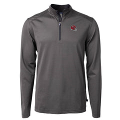 Kansas City Chiefs Cutter & Buck Big & Tall Virtue Eco Pique Micro Stripe Tri-Blend Quarter-Zip Jacket - Black Jackets