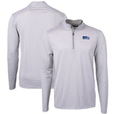 Seattle Seahawks Cutter & Buck Big & Tall Virtue Eco Pique Micro Stripe Tri-Blend Quarter-Zip Jacket - Gray Jackets