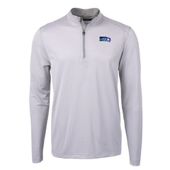 Seattle Seahawks Cutter & Buck Big & Tall Virtue Eco Pique Micro Stripe Tri-Blend Quarter-Zip Jacket - Gray Jackets