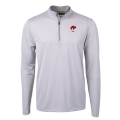 Buffalo Bills Cutter & Buck Big & Tall Virtue Eco Pique Micro Stripe Tri-Blend Quarter-Zip Jacket - Gray Jackets