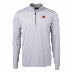 Tampa Bay Buccaneers Cutter & Buck Big & Tall Virtue Eco Pique Micro Stripe Tri-Blend Quarter-Zip Jacket - Gray Jackets