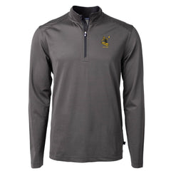 Pittsburgh Steelers Cutter & Buck Big & Tall Virtue Eco Pique Micro Stripe Tri-Blend Quarter-Zip Jacket - Black Jackets